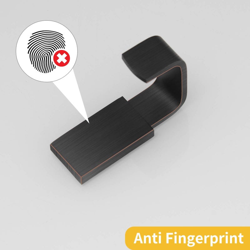 BESy Brass Clothes Hook Single Towel Hook for Bathroom Kitchen Garage Square Style Robe Hooks Coat and Hat Hook, Self Adhesive or Wall Mounted with Screws, Oil Rubbed Bronze - Image 4